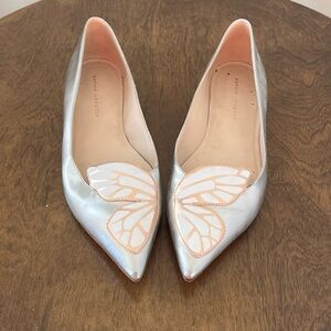 Sophia Webster Silver and Golf Mariposa Flats Women's Shoes 8
